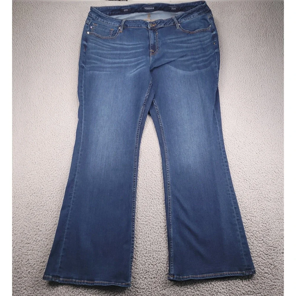 VIGOSS Jeans Size 20 Jagger Boot Cut Classic Fit Dark Wash Stretch Denim